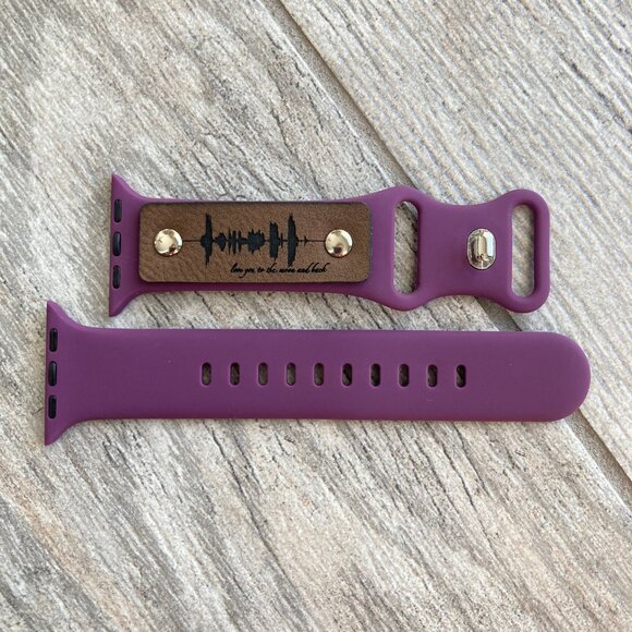 Love You To The Moon And Back Soundwave Band For Apple Watch 38-42mm - Purple - Picture 2 of 3